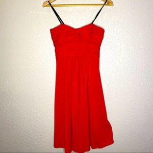 Red strapless dress, Laundry by Shelli Segal